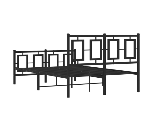 Estructura cama sin colchón con estribo metal negro 120x190 cm