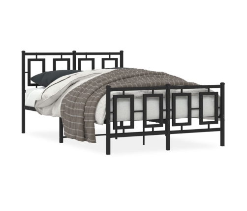 Estructura cama sin colchón con estribo metal negro 120x190 cm