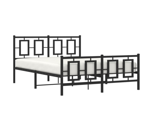 Estructura cama sin colchón con estribo metal negro 135x190 cm