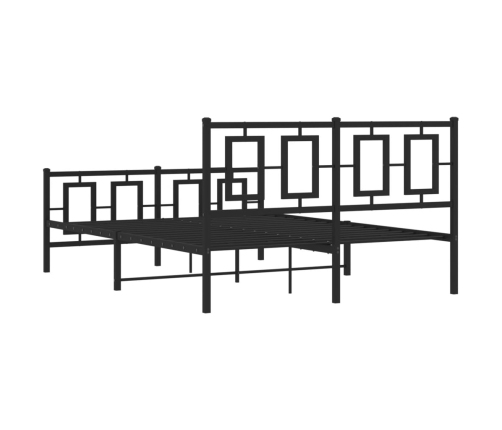 Estructura cama sin colchón con estribo metal negro 135x190 cm