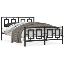 Estructura cama sin colchón con estribo metal negro 135x190 cm