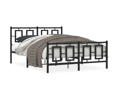 Estructura cama sin colchón con estribo metal negro 135x190 cm