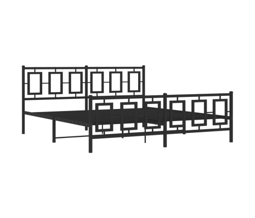 Estructura cama sin colchón con estribo metal negro 183x213 cm