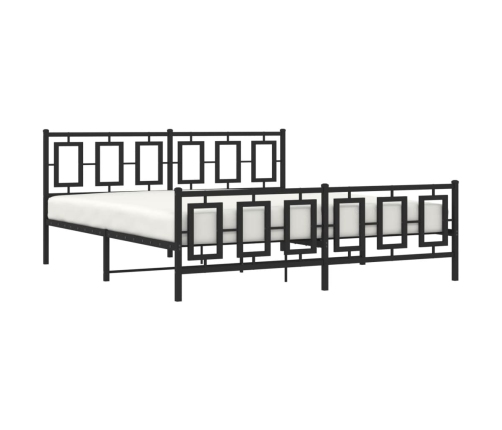 Estructura cama sin colchón con estribo metal negro 183x213 cm