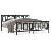 Estructura cama sin colchón con estribo metal negro 183x213 cm