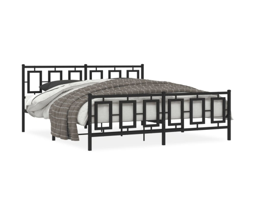 Estructura cama sin colchón con estribo metal negro 183x213 cm