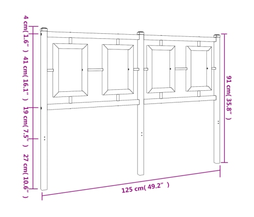 Cabecero de metal negro 120 cm