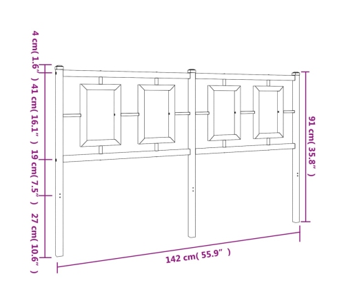 Cabecero de metal negro 135 cm