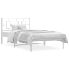 Estructura cama sin colchón con cabecero metal blanco 107x203cm