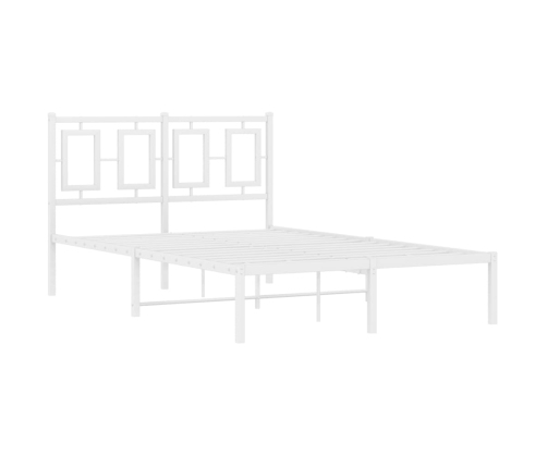 Estructura cama sin colchón con cabecero metal blanco 120x190cm