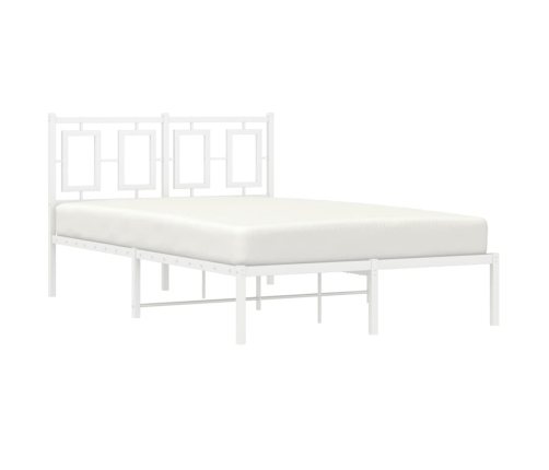 Estructura cama sin colchón con cabecero metal blanco 120x190cm