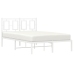 Estructura cama sin colchón con cabecero metal blanco 120x190cm