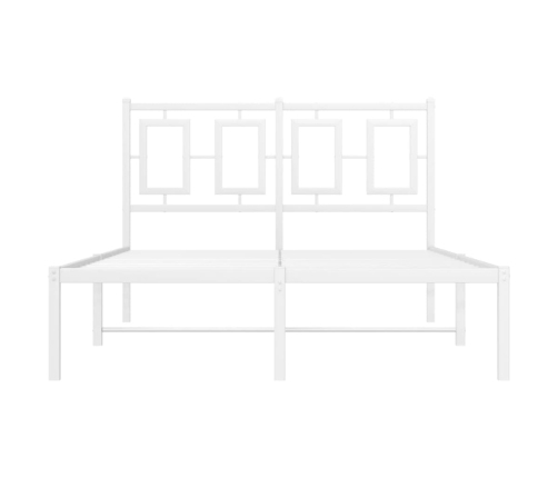 Estructura cama sin colchón con cabecero metal blanco 120x190cm
