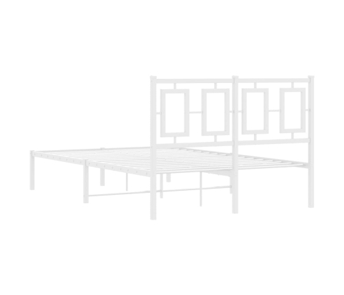 Estructura cama sin colchón con cabecero metal blanco 120x190cm