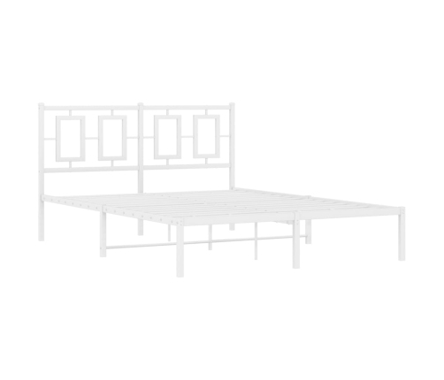 Estructura de cama con cabecero metal blanca 140x200 cm