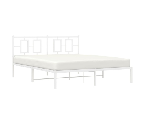 Estructura de cama con cabecero metal blanca 160x200 cm