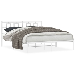 Estructura cama sin colchón con cabecero metal blanco 160x200cm