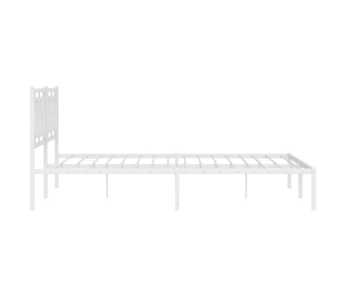 Estructura cama sin colchón con cabecero metal blanco 180x200cm