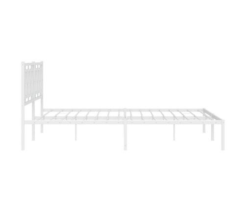 Estructura de cama de metal con cabecero blanco 193x203 cm