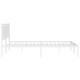 Estructura de cama de metal con cabecero blanco 193x203 cm