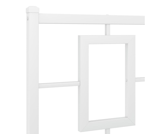 Estructura de cama de metal con cabecero blanco 193x203 cm