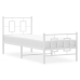 Estructura cama metal con cabecero y pie cama blanca 75x190 cm