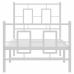 Estructura cama metal con cabecero y pie cama blanca 75x190 cm