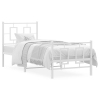 Estructura cama sin colchón con estribo metal blanco 75x190 cm