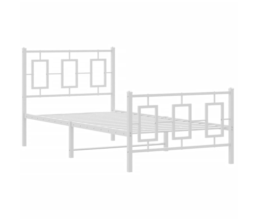 Estructura cama sin colchón con estribo metal blanco 90x190 cm
