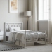 Estructura cama sin colchón con estribo metal blanco 90x190 cm