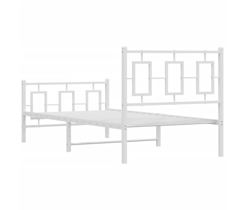 Estructura cama sin colchón con estribo metal blanco 90x190 cm