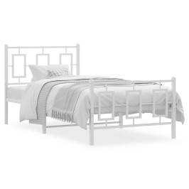 Estructura cama sin colchón con estribo metal blanco 90x190 cm