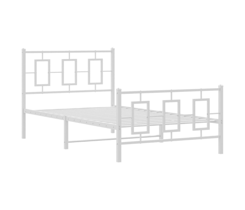 Estructura cama sin colchón con estribo metal blanco 100x190 cm