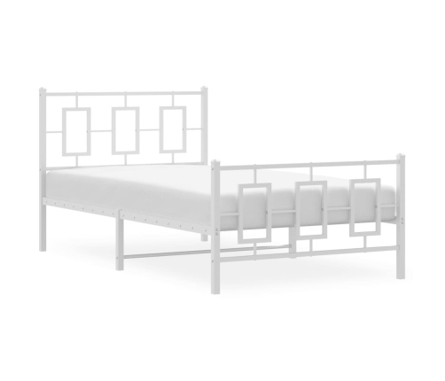 Estructura cama sin colchón con estribo metal blanco 100x190 cm