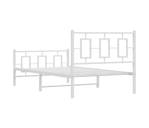 Estructura cama sin colchón con estribo metal blanco 100x190 cm