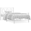 Estructura cama sin colchón con estribo metal blanco 100x190 cm