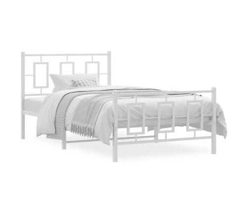 Estructura cama sin colchón con estribo metal blanco 100x190 cm