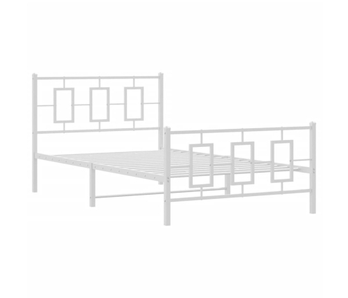 Estructura cama sin colchón con estribo metal blanco 107x203 cm