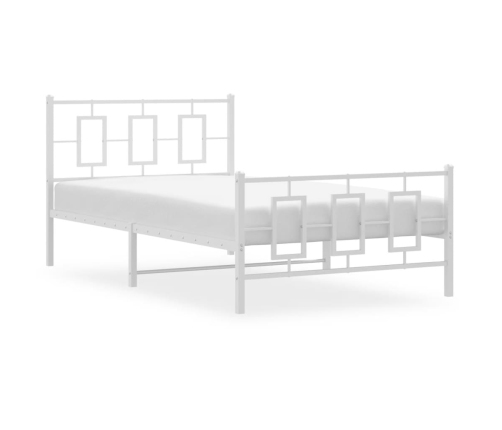 Estructura cama sin colchón con estribo metal blanco 107x203 cm