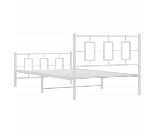 Estructura cama sin colchón con estribo metal blanco 107x203 cm