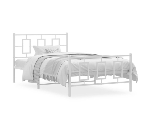 Estructura cama sin colchón con estribo metal blanco 107x203 cm