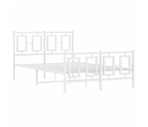 Estructura cama metal con cabecero y estribo blanco 120x190 cm