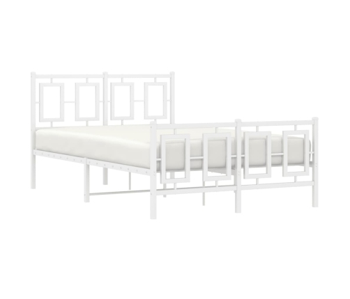 Estructura cama metal con cabecero y estribo blanco 120x190 cm