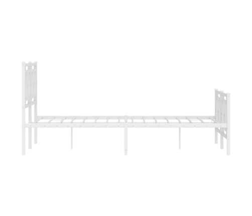 Estructura cama metal con cabecero y estribo blanco 120x190 cm