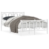 Estructura cama metal con cabecero y estribo blanco 120x190 cm