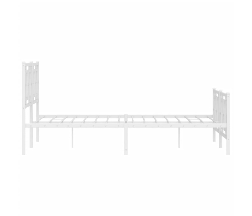 Estructura cama metal con cabecero y estribo blanco 135x190 cm