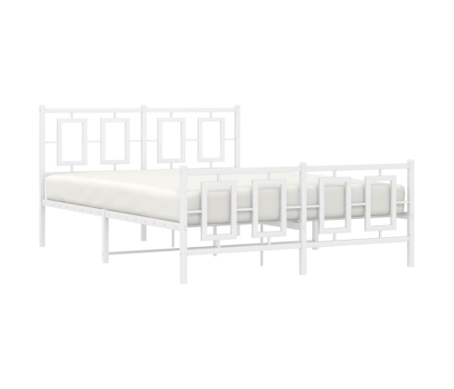 Estructura cama sin colchón con estribo metal blanco 140x190 cm