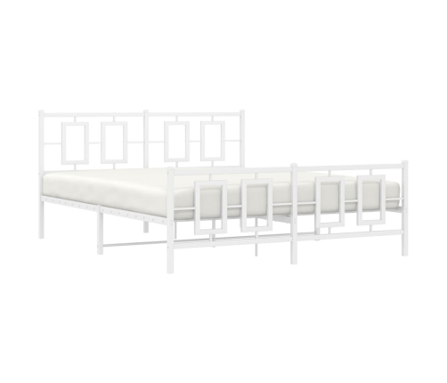 Estructura cama sin colchón con estribo metal blanco 160x200 cm