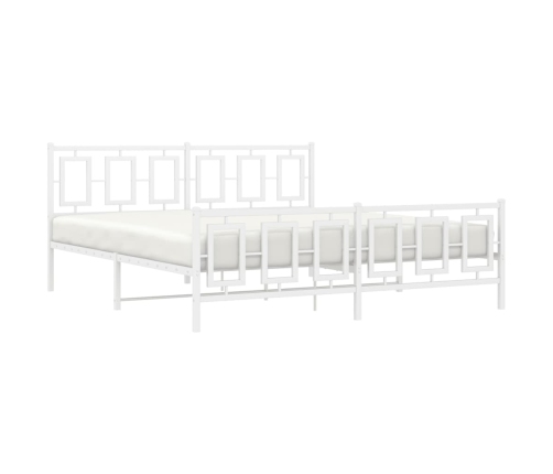 Estructura cama metal con cabecero y estribo blanco 180x200 cm