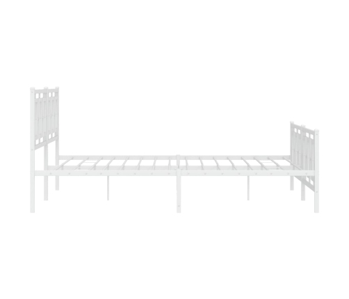 Estructura cama metal con cabecero y estribo blanco 180x200 cm